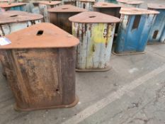 Three Steel Workshop Stools, each approx. 1m high