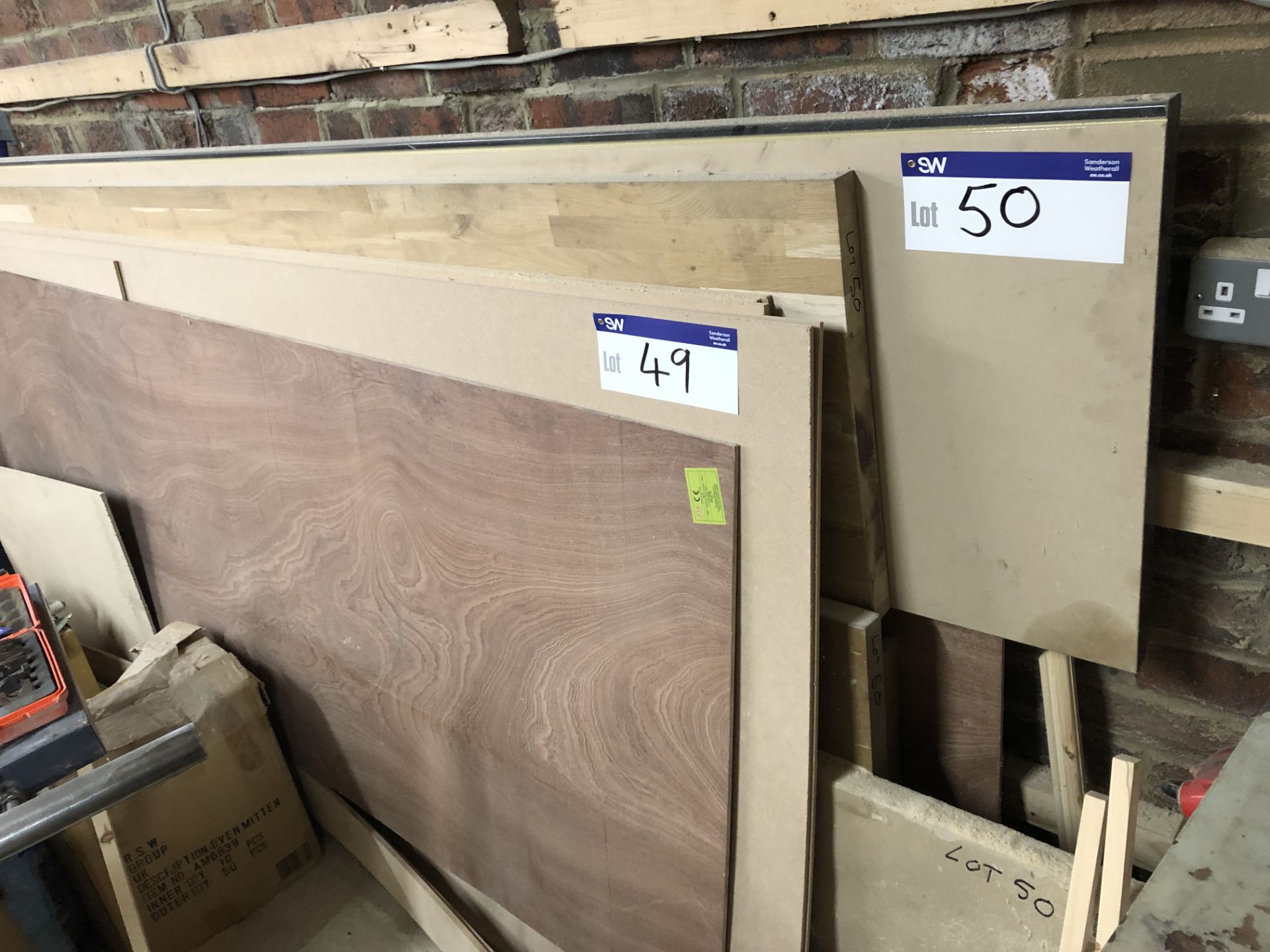 Four Various Lengths of Worktop, 550mm and 600mm wide