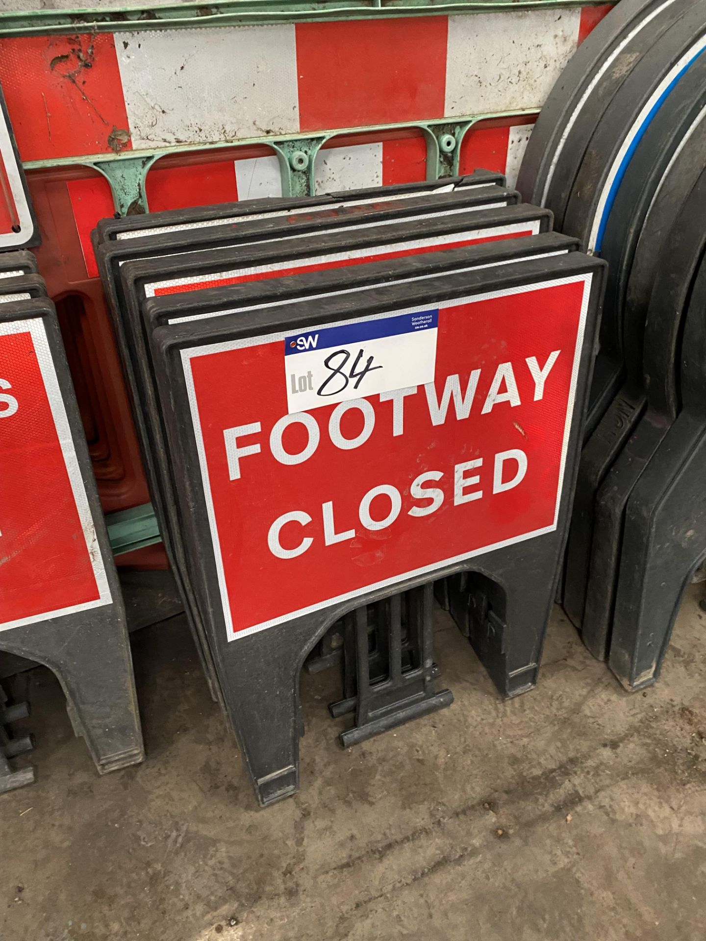 Four Closed Footway Signs