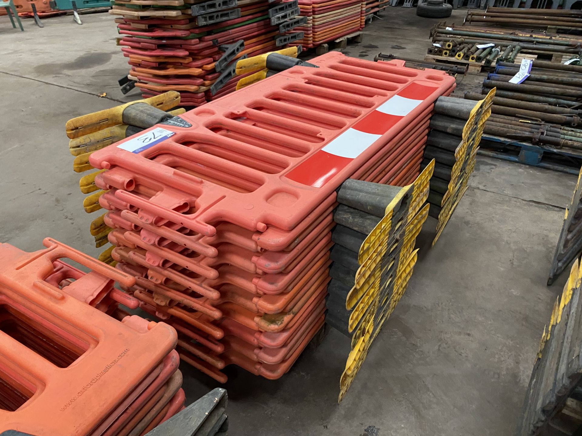 17 Plastic Barriers, each approx. 2m wide, with fe