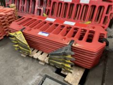 Nine Plastic Barriers, each approx. 2m wide, with