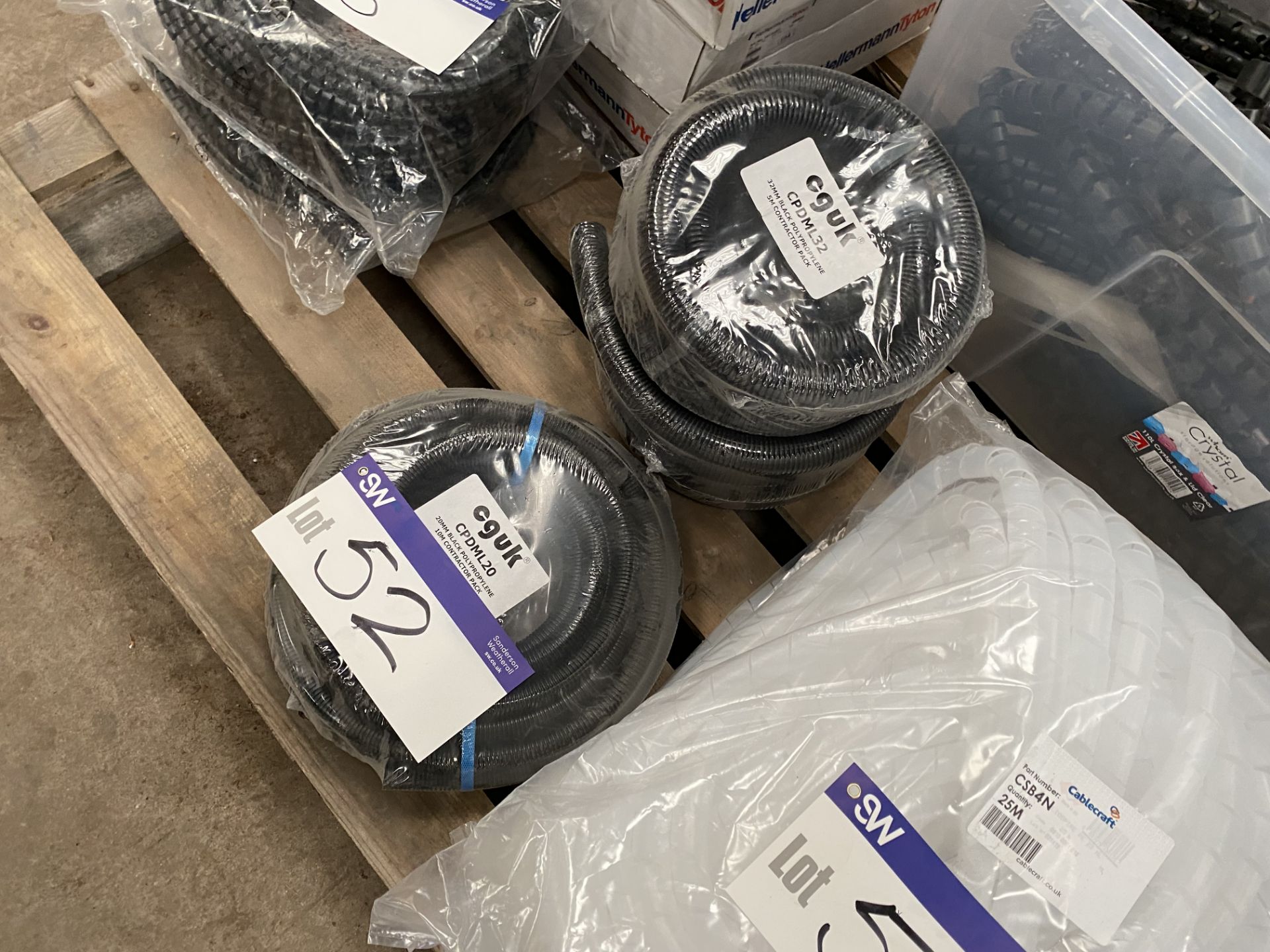 Three Reels of Plastic Contractor Pack Hose, inclu