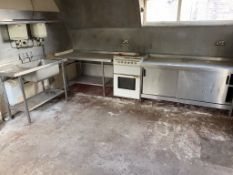 Stainless Steel Benching & Cabinet, throughout kitchen area of Nissen Hut, including double door