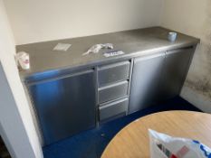 Stainless Steel Counter, fitted two double door, one single door and three drawersPlease read the