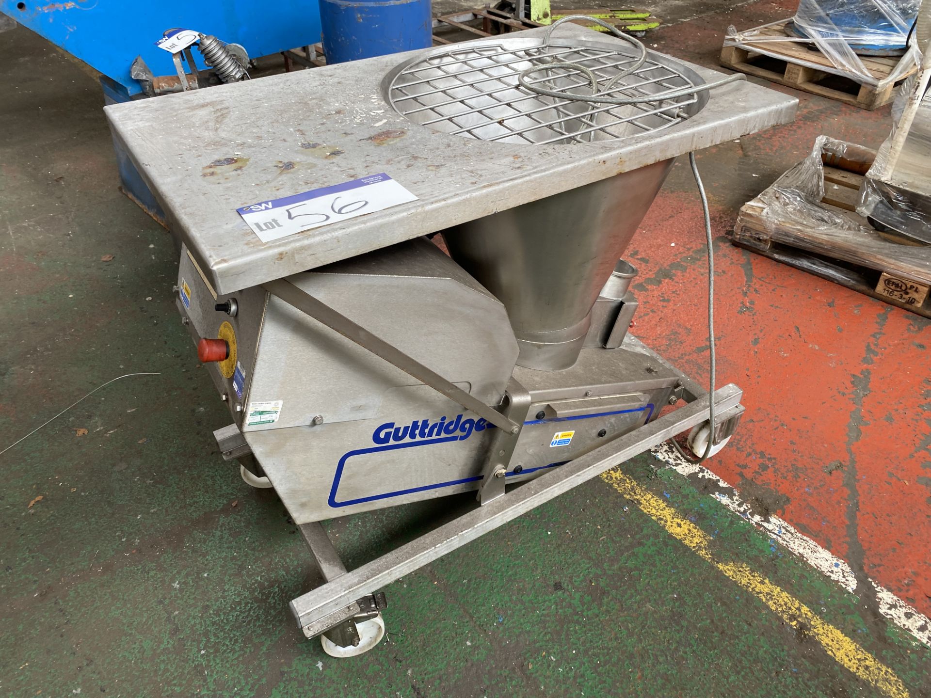 Guttridge STAINLESS STEEL MOBILE HOPPER FEED UNIT, serial no. 266815, year of manufacture 03/