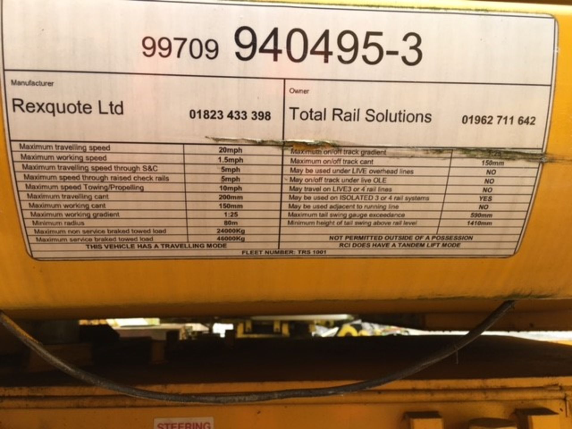 Case WX170 ROAD RAIL EXCAVATOR, serial no. CGG0232760, plant no. TRS1001, year of manufacture - Image 4 of 4