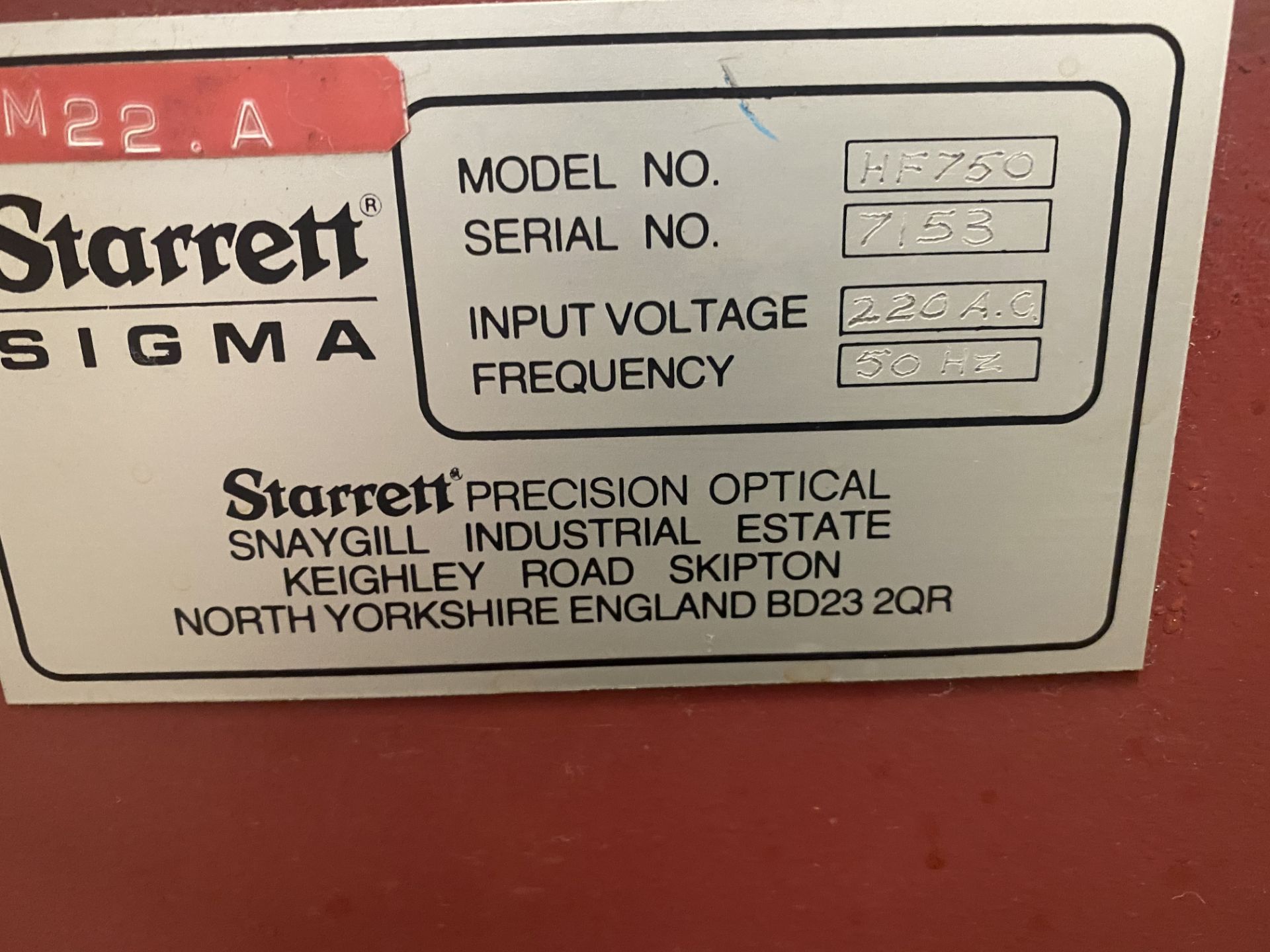 Starrett Sigma HF750 Horizontal Floor Standing Optical Comparator, free loading onto purchasers - Image 4 of 5