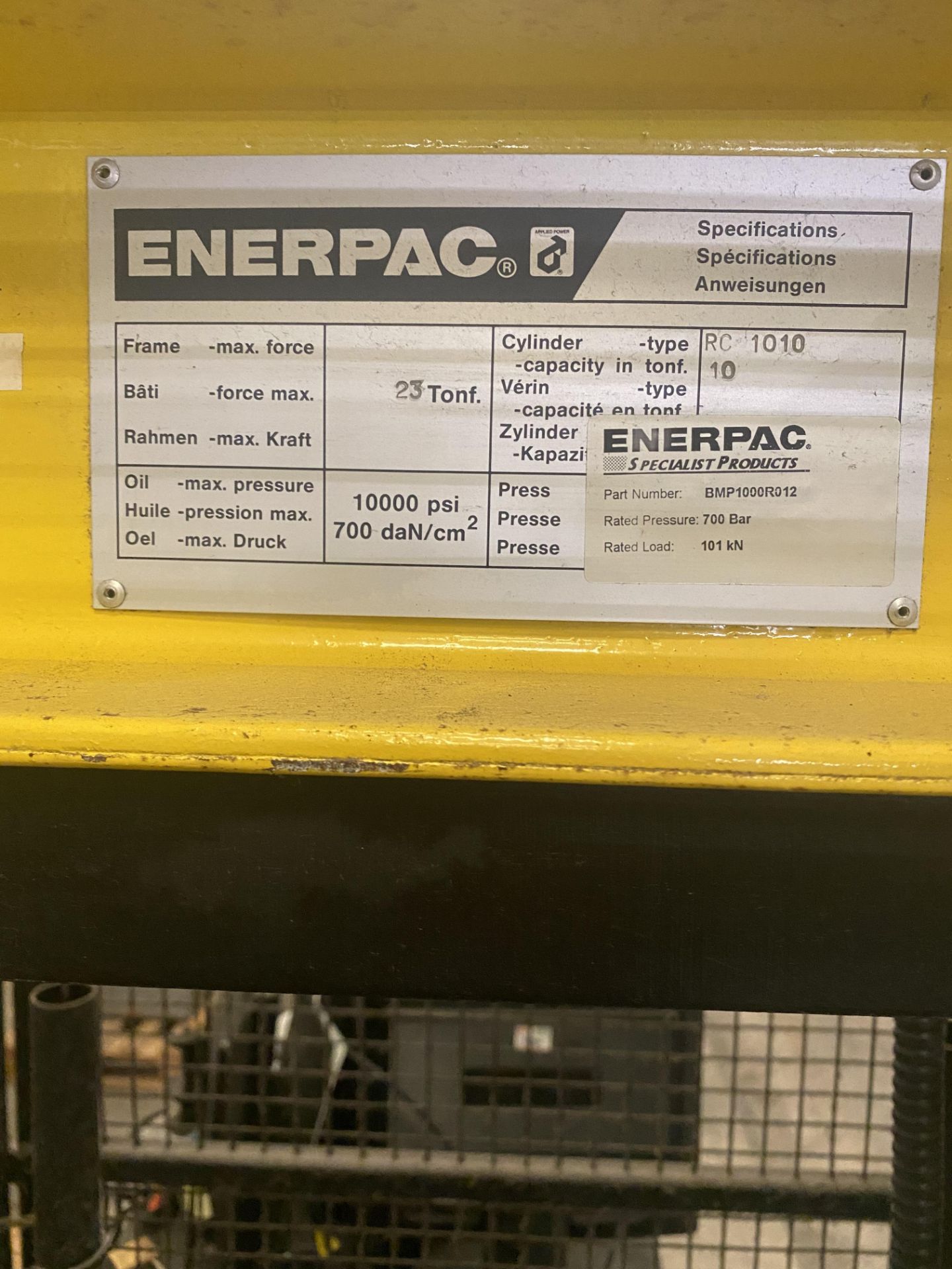 Enerpac H Frame Hydraulic Press, free loading onto purchasers transport - Yes, item located at - Image 2 of 4