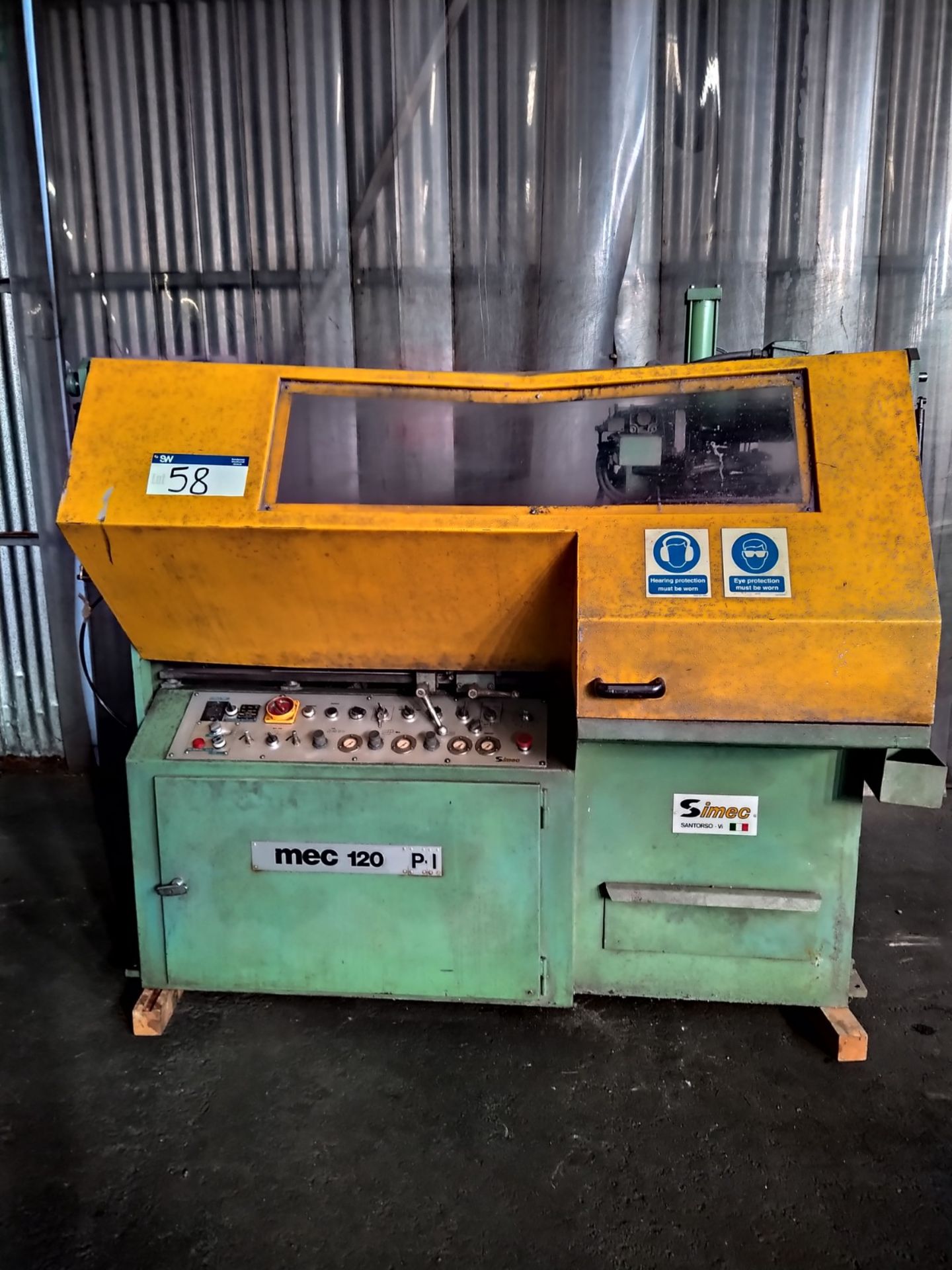Simec SRL ME 120 Circular Auto Saw, year of manufacture 1990, free loading onto purchasers transport - Image 9 of 16