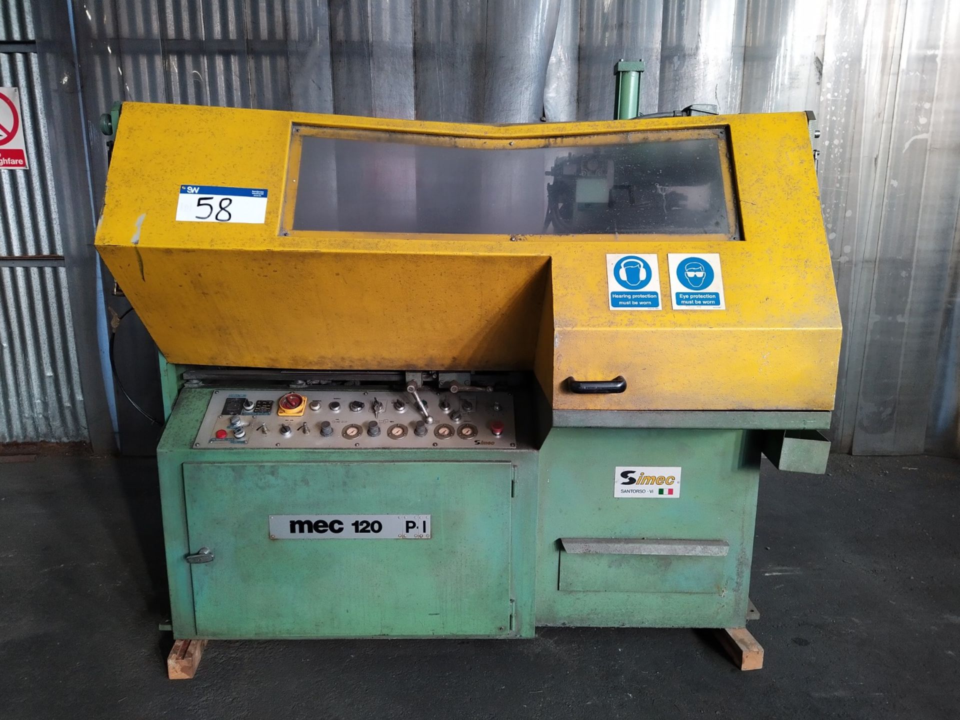 Simec SRL ME 120 Circular Auto Saw, year of manufacture 1990, free loading onto purchasers transport - Image 4 of 16