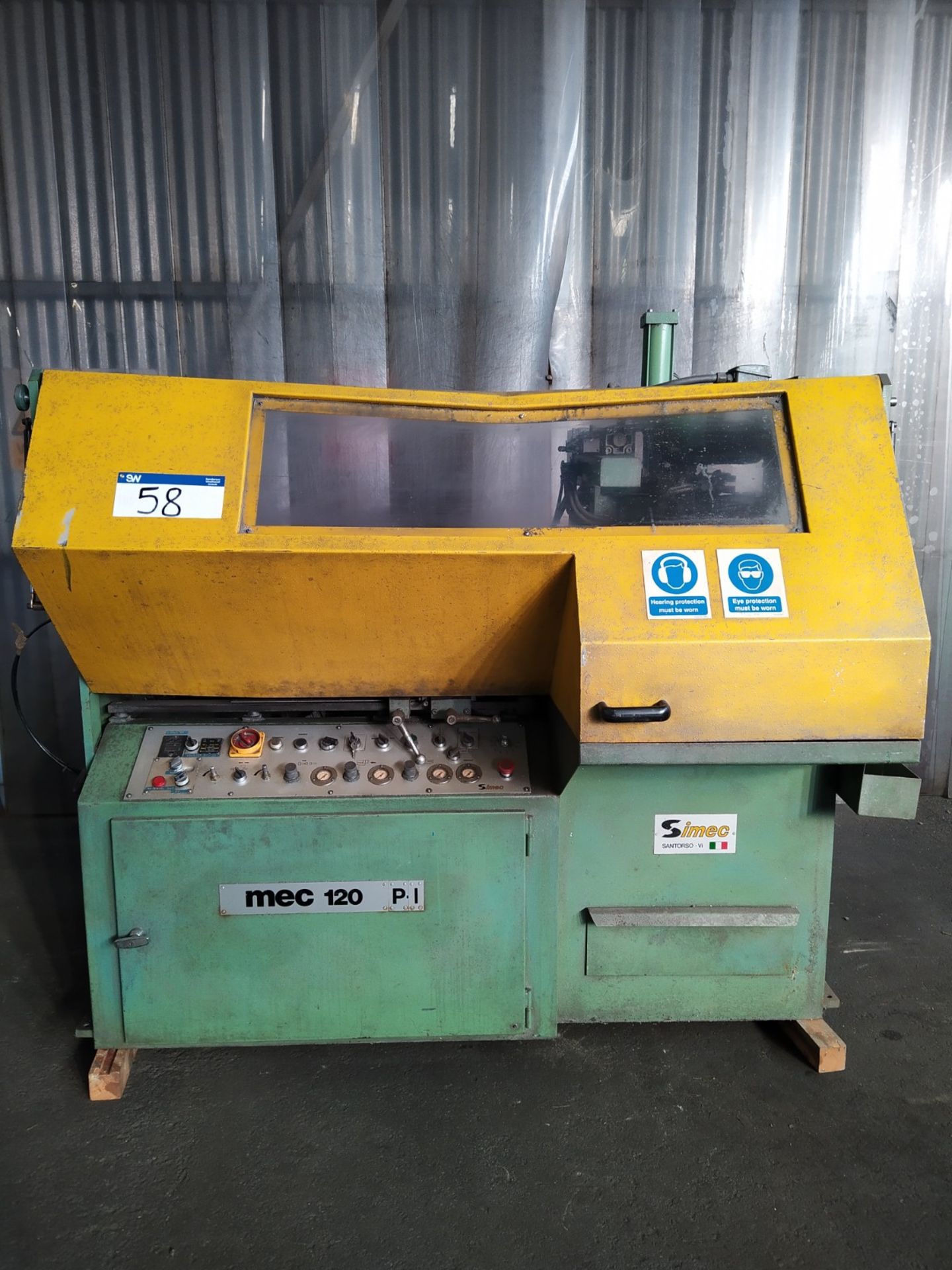 Simec SRL ME 120 Circular Auto Saw, year of manufacture 1990, free loading onto purchasers transport - Image 7 of 16