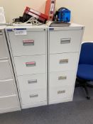 Two Silverline four drawer metal filing cabinets Please read the following important notes:-