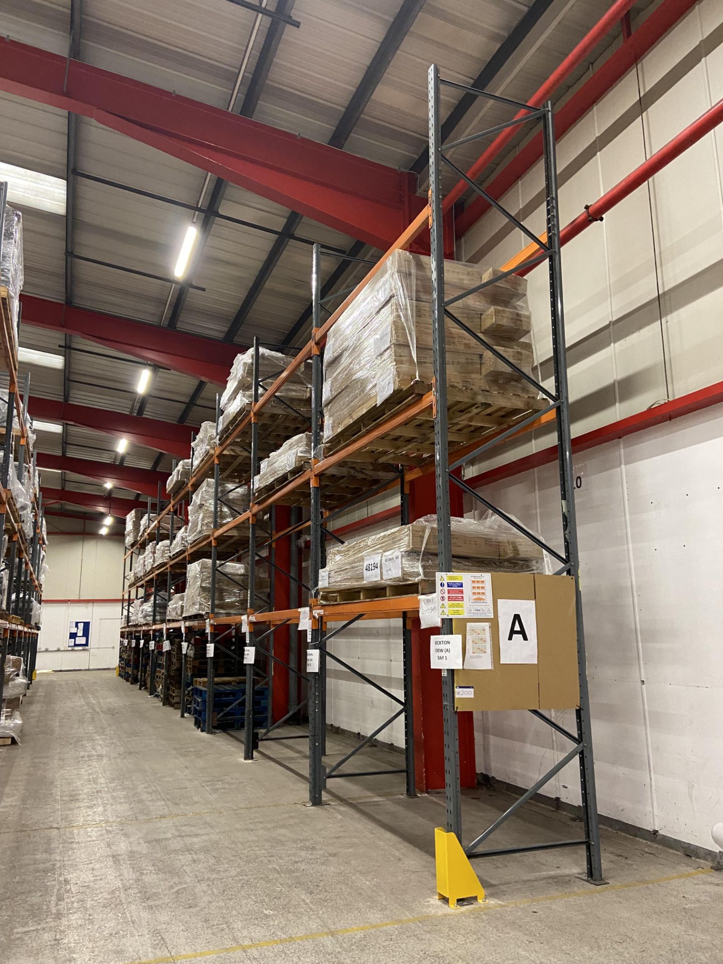 Dexion Speedlock/ Storax SP80 Ten Bay Three Tier Pallet Rack, approx. 5.9m high x approx. 27m long