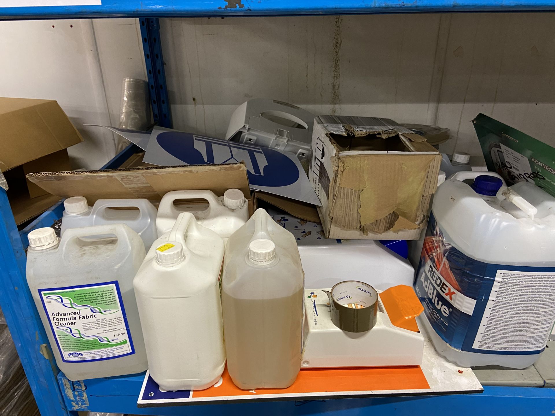 Mixed lot of cleaning products & equipment, first aid ...