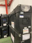 Six TV flight cases 710mm x 1210mm x 390mm to hold up to 65" TV (Please not GPS Tracking System is