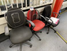 Three fabric swivel office chairs Please read the following important notes:-Collections will not