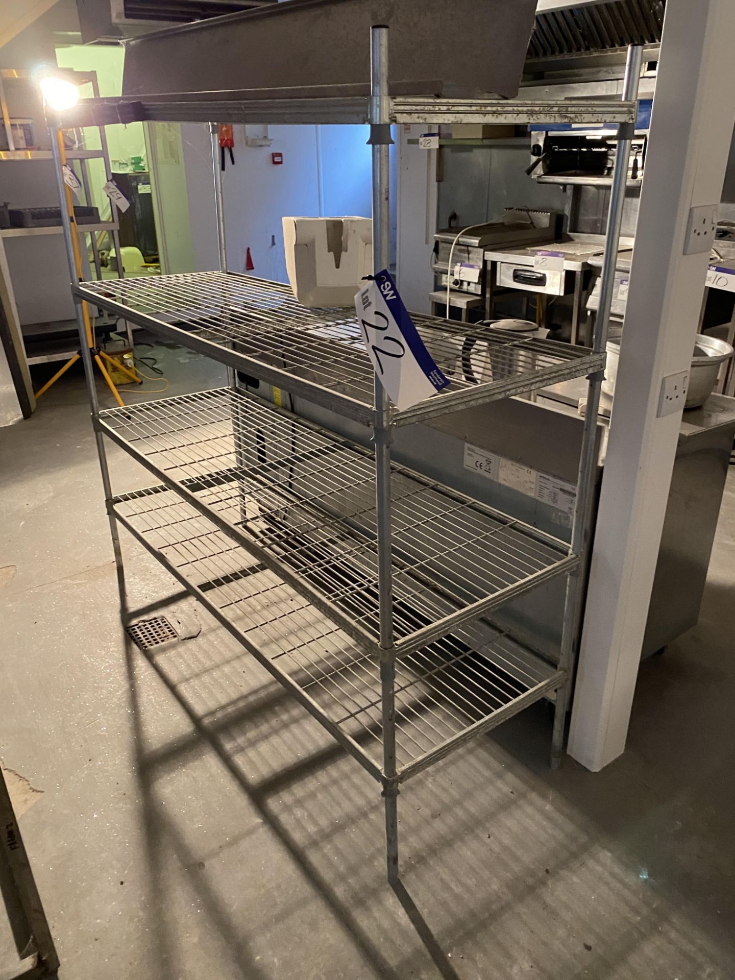 Four Tier Wire Mesh Stainless Steel Shelving Unit,