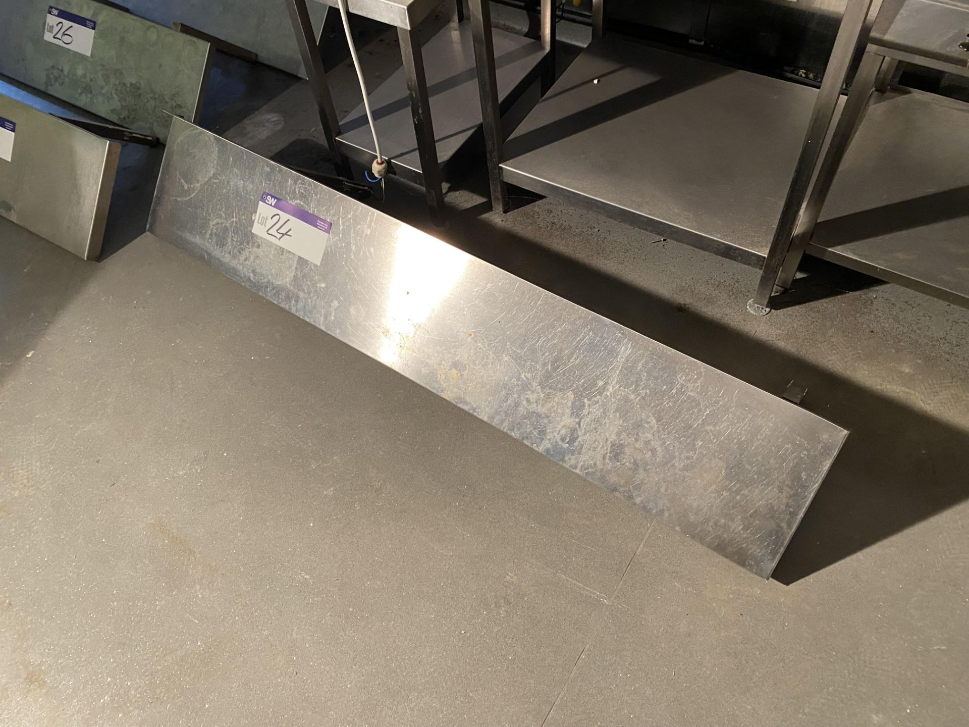 Stainless Steel Shelf, approx. 1.65m x 300mm