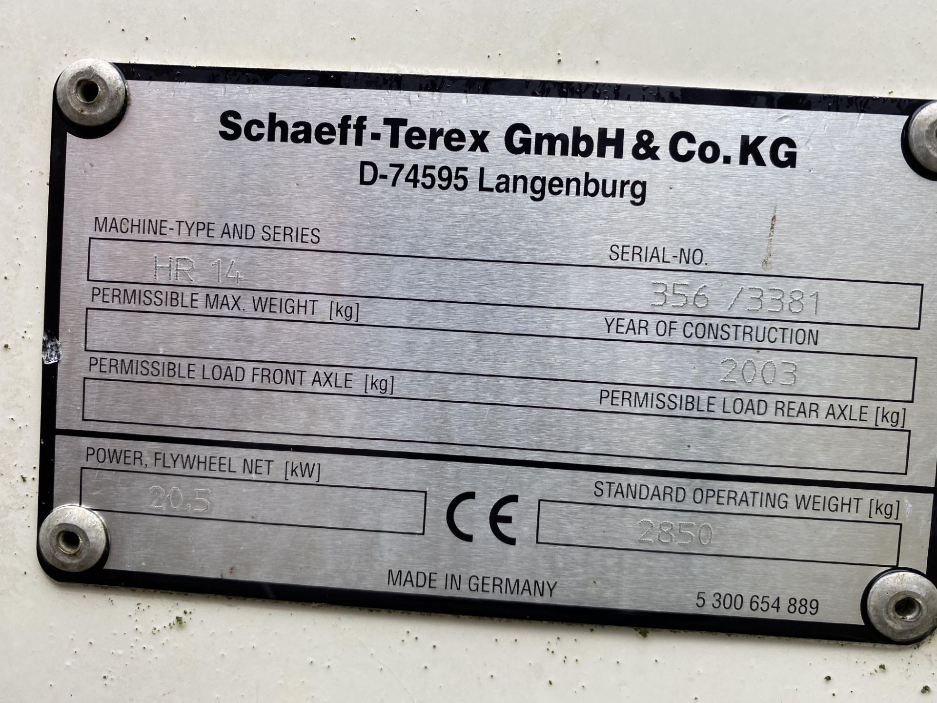Terex Schaeff HR 14 RUBBER TRACKED MINI EXCAVATOR, - Image 13 of 16