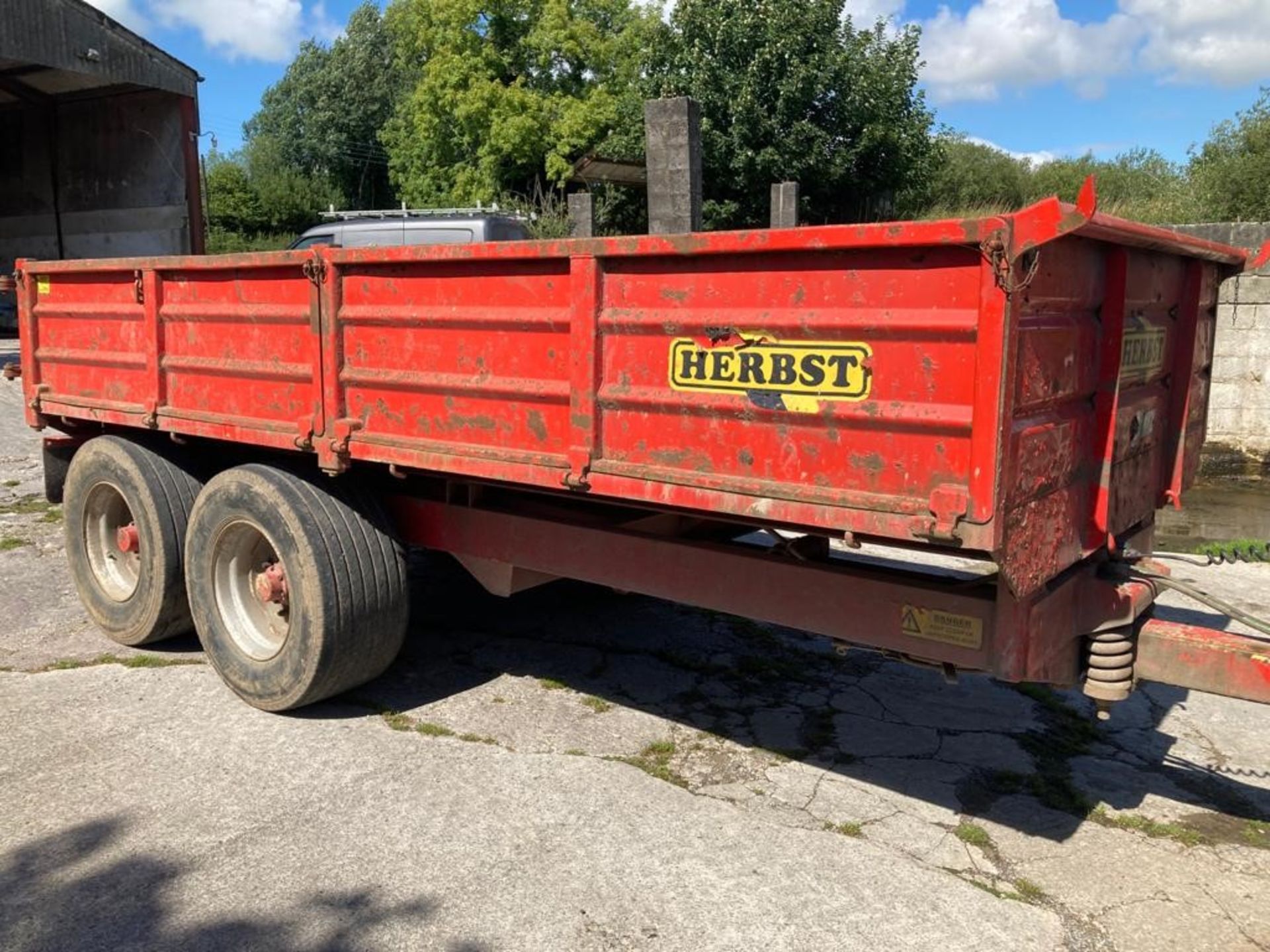 Herbst 10 Ton TWIN AXLE DROPSIDE TIPPING TRAILER,