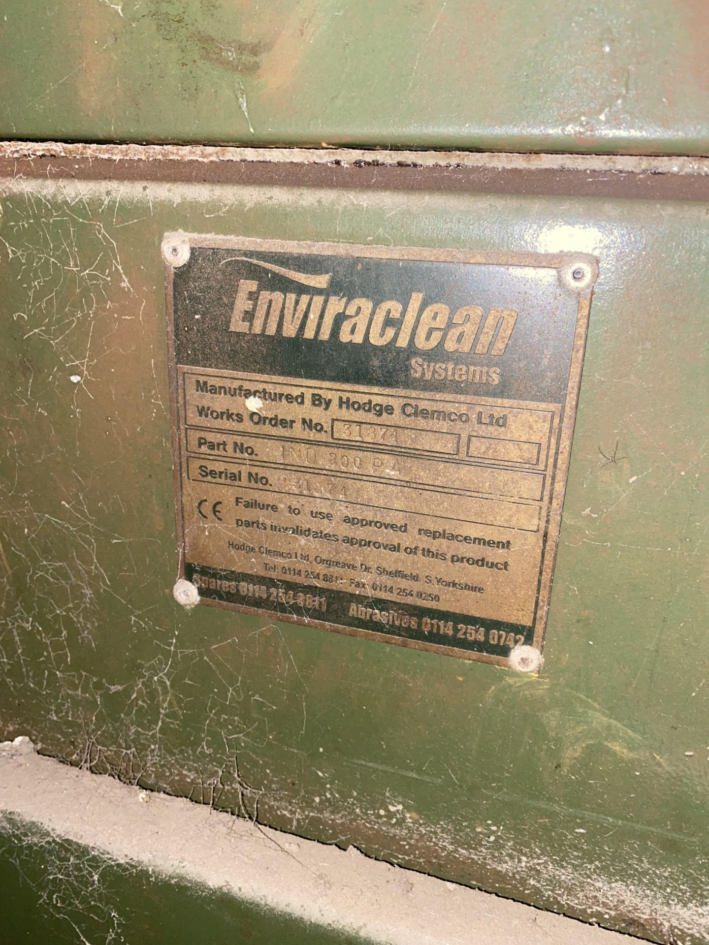 Hodge Clemco Enviraclean Model 2040 Shot Blast/ Collection Unit, serial no. 8033, with two dust - Image 6 of 10