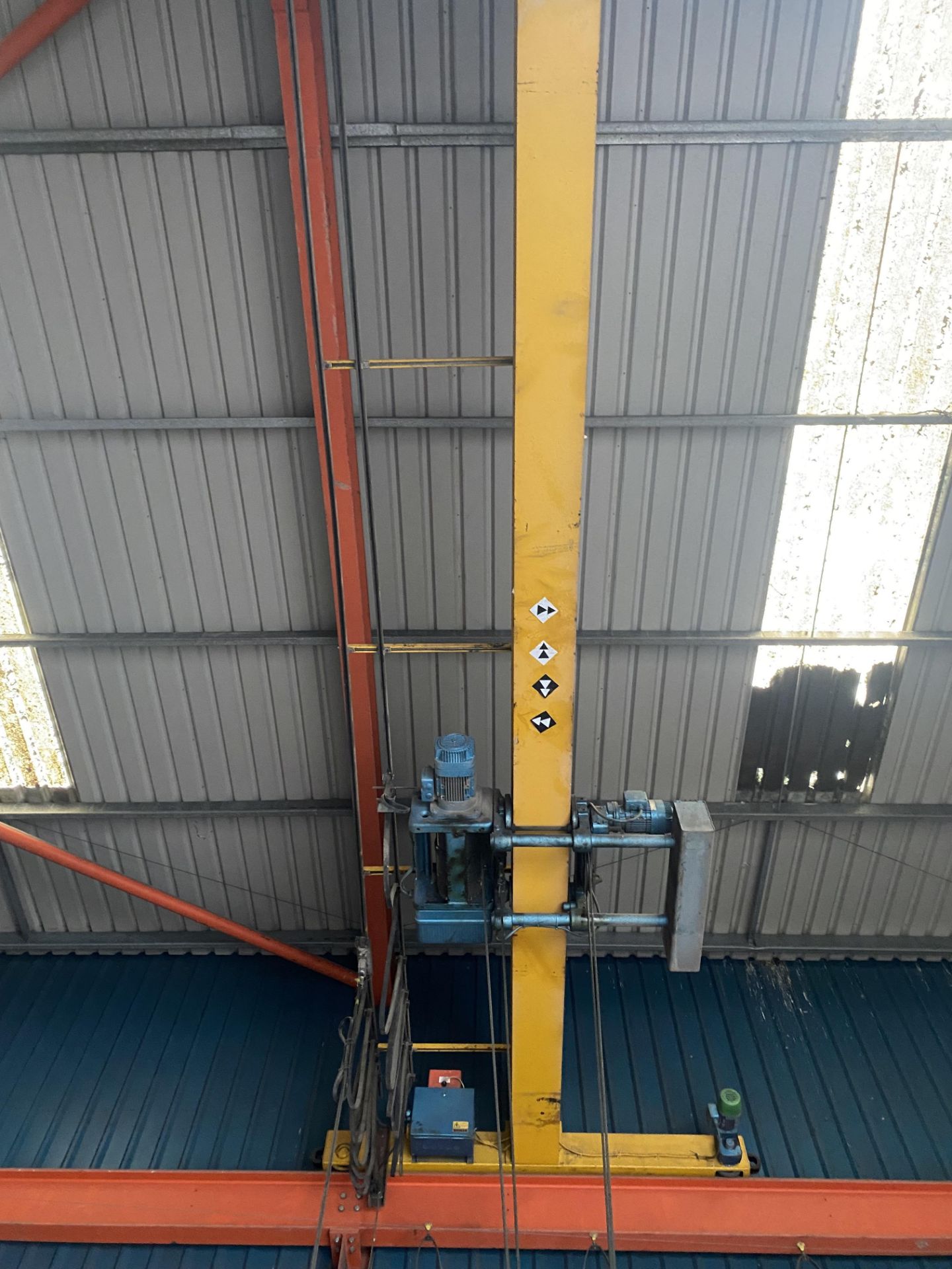 6T SWL DOUBLE GIRDER TRAVELLING OVERHEAD CRANE, approx. 7.4m span, with Demag wire rope hoist, - Image 4 of 9