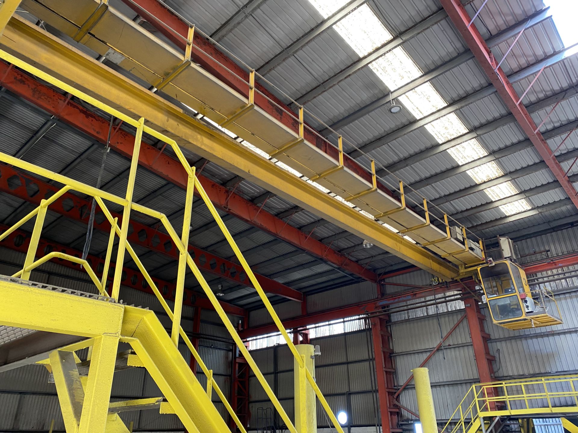 Crane Express 2 x 5.2T SWL TWIN GIRDER TRAVELLING OVERHEAD CRANE, approx. 24.7m span (incomplete, no