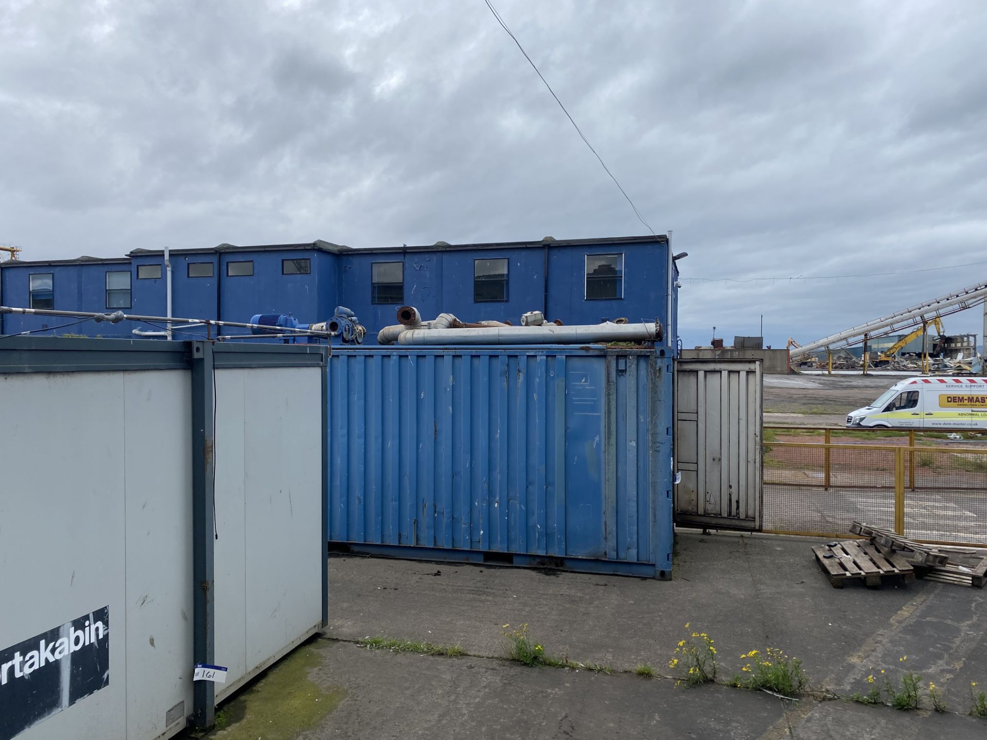 Contents of Roof of Steel Cargo Container, including two pumps, each fitted electric motor drive ( - Image 3 of 3