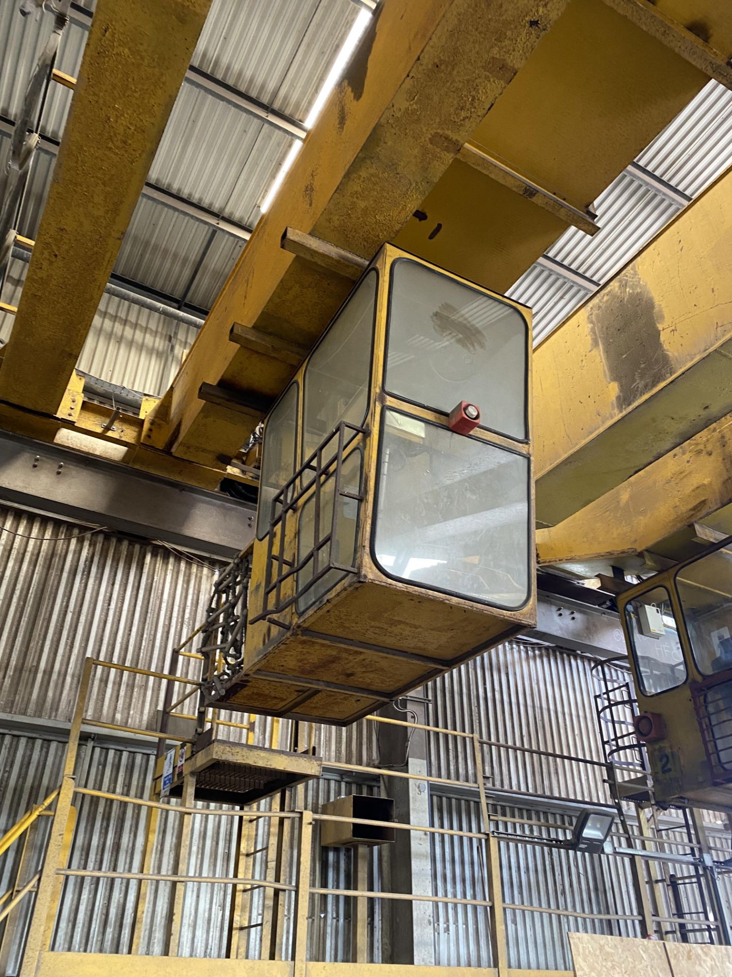 2 x 10,000kg SWL TWIN GIRDER TRAVELLING OVERHEAD CRANE, (incomplete, no carriages or winches), - Image 5 of 5