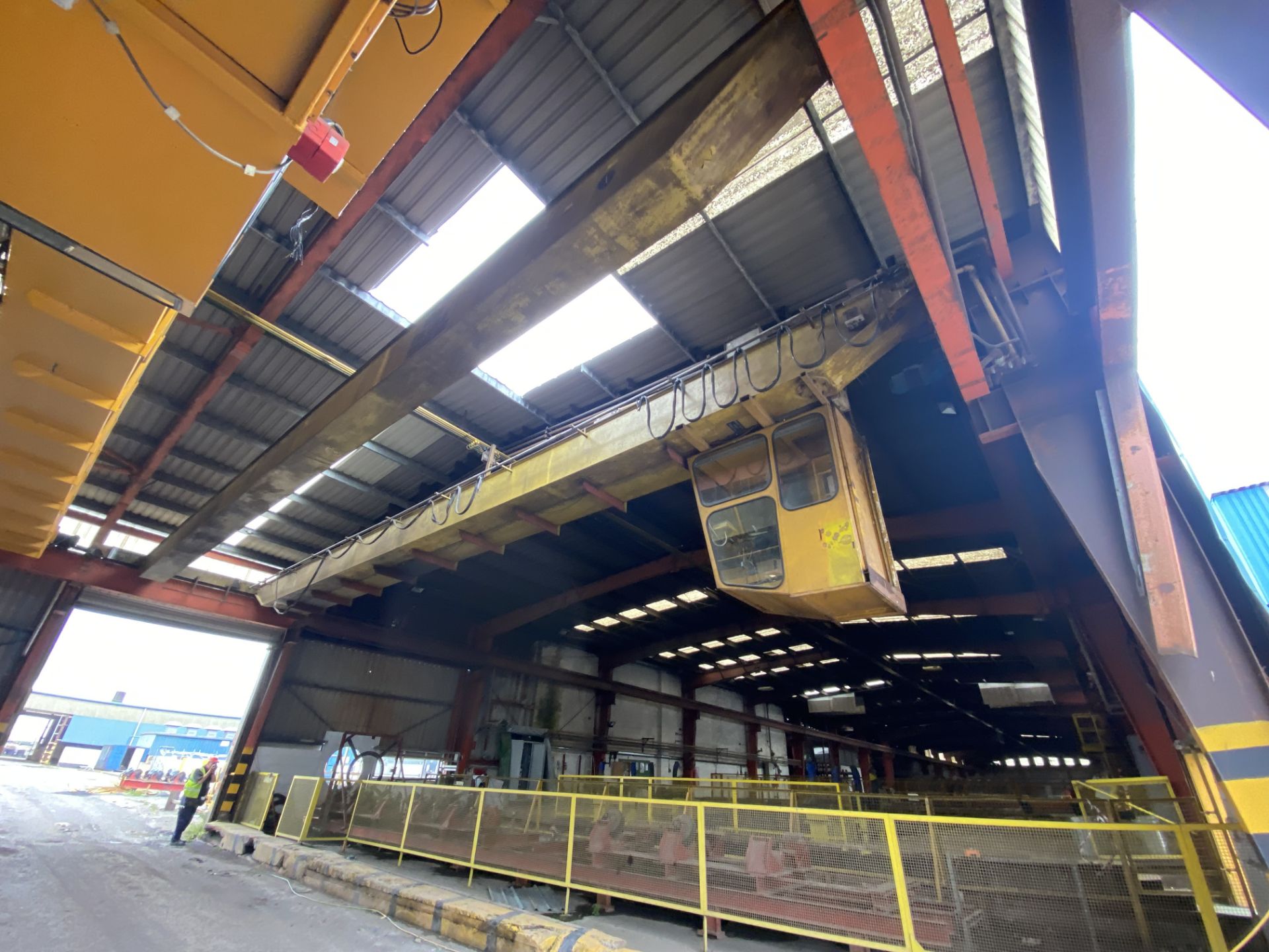 2 x 5.2T SWL TWIN GIRDER TRAVELLING OVERHEAD CRANE, (crane no. 2), serial no. AP581, approx. 18m - Image 2 of 3