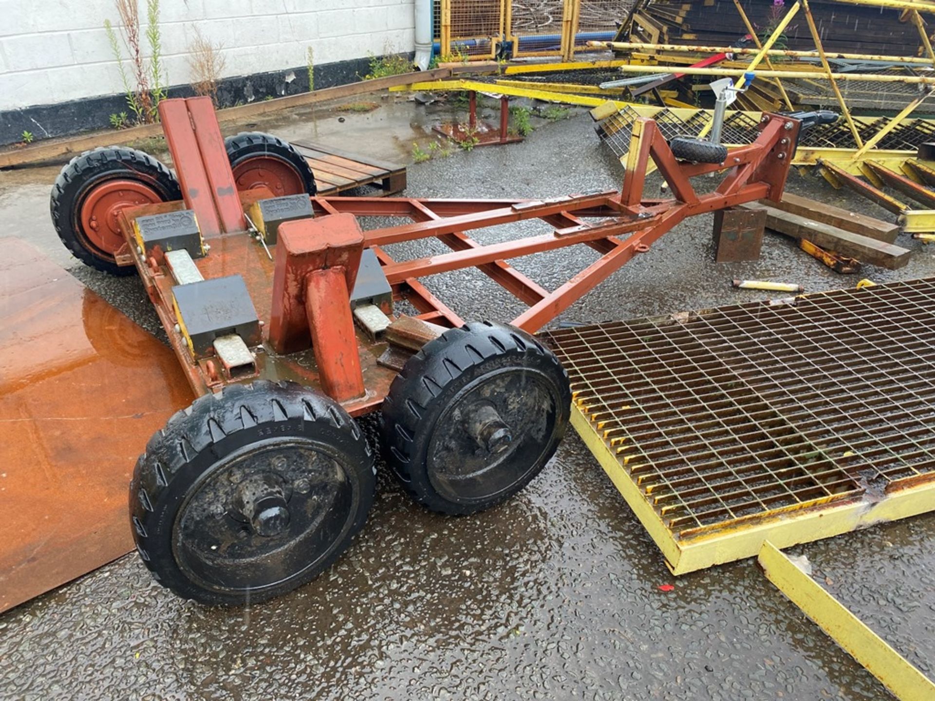 Twin Axle Pipe Trailer, approx. 3m long, with solid rubber tyresPlease read the following - Image 4 of 4