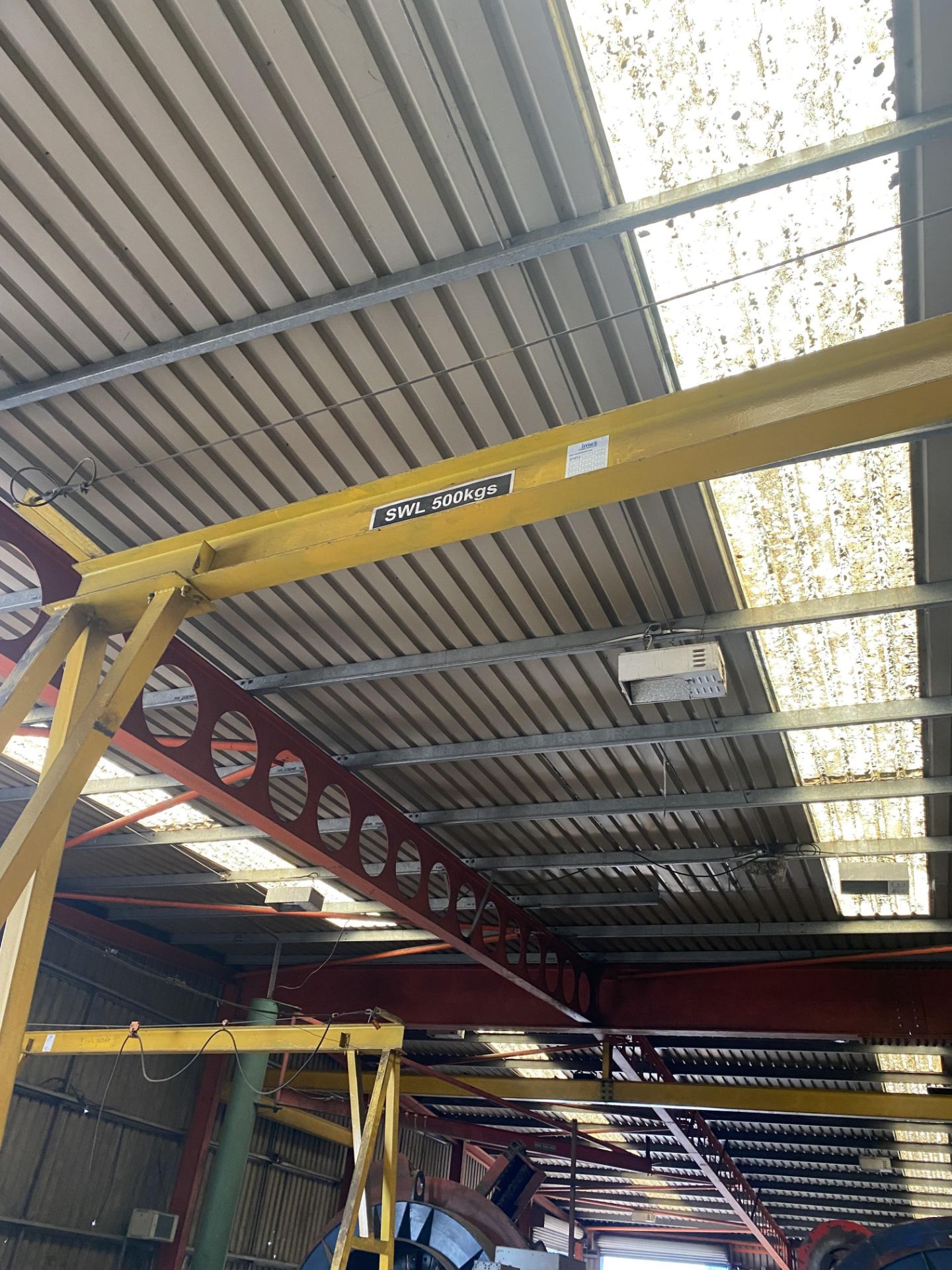 500kg Mobile A-Frame Lifting Gantry, approx. 4.5m wide x 3.5m high, with Demag electric chain - Image 4 of 4