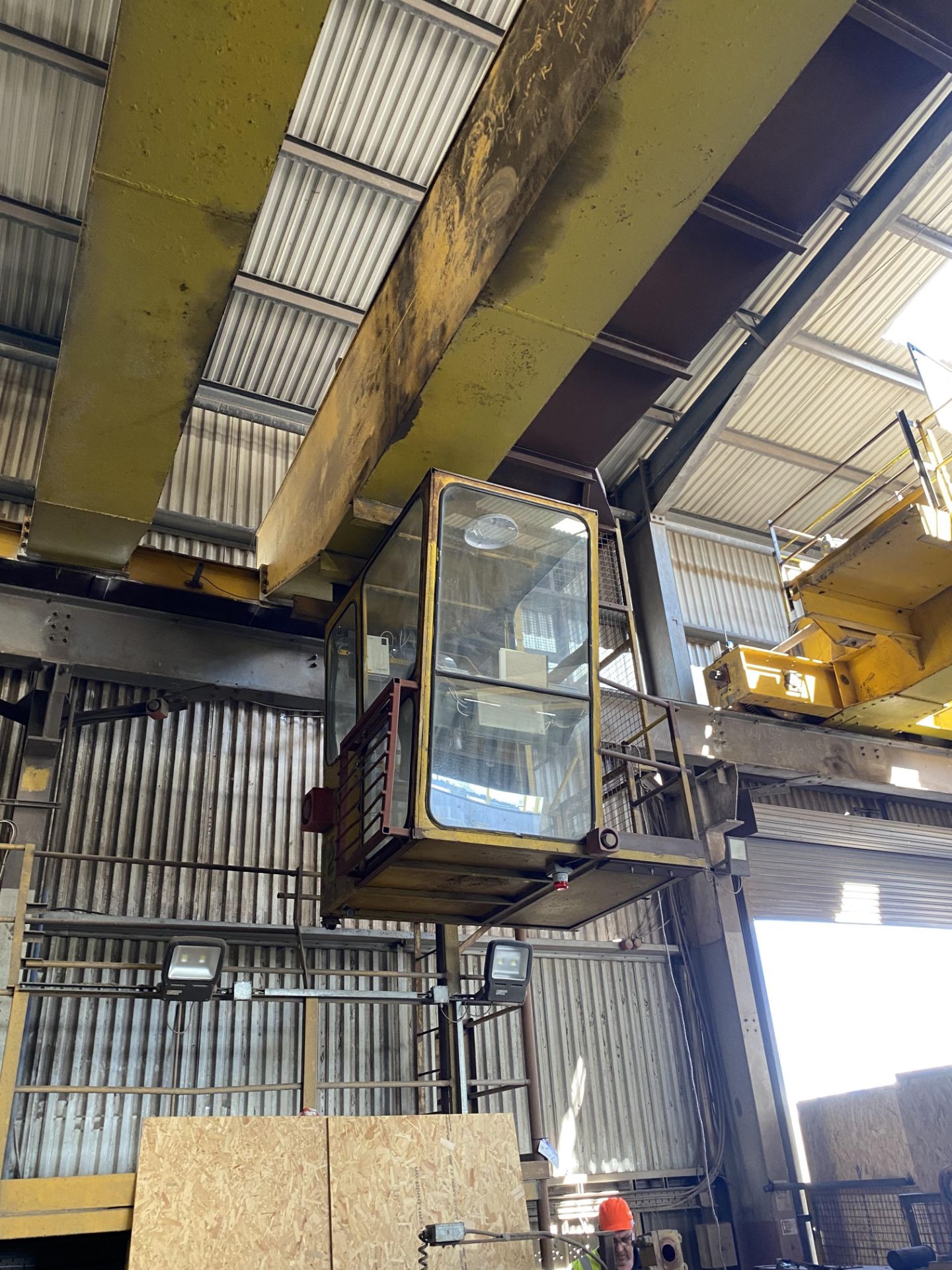 2 x 16,000kg SWL TWIN GIRDER TRAVELLING OVERHEAD CRANE, serial no. AP107(incomplete, no carriages or - Image 5 of 5