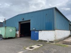 SINGLE SPAN STEEL PORTAL FRAMED BUILDING, approx. 28m x 18m x approx. 3.8m to eaves, with bay