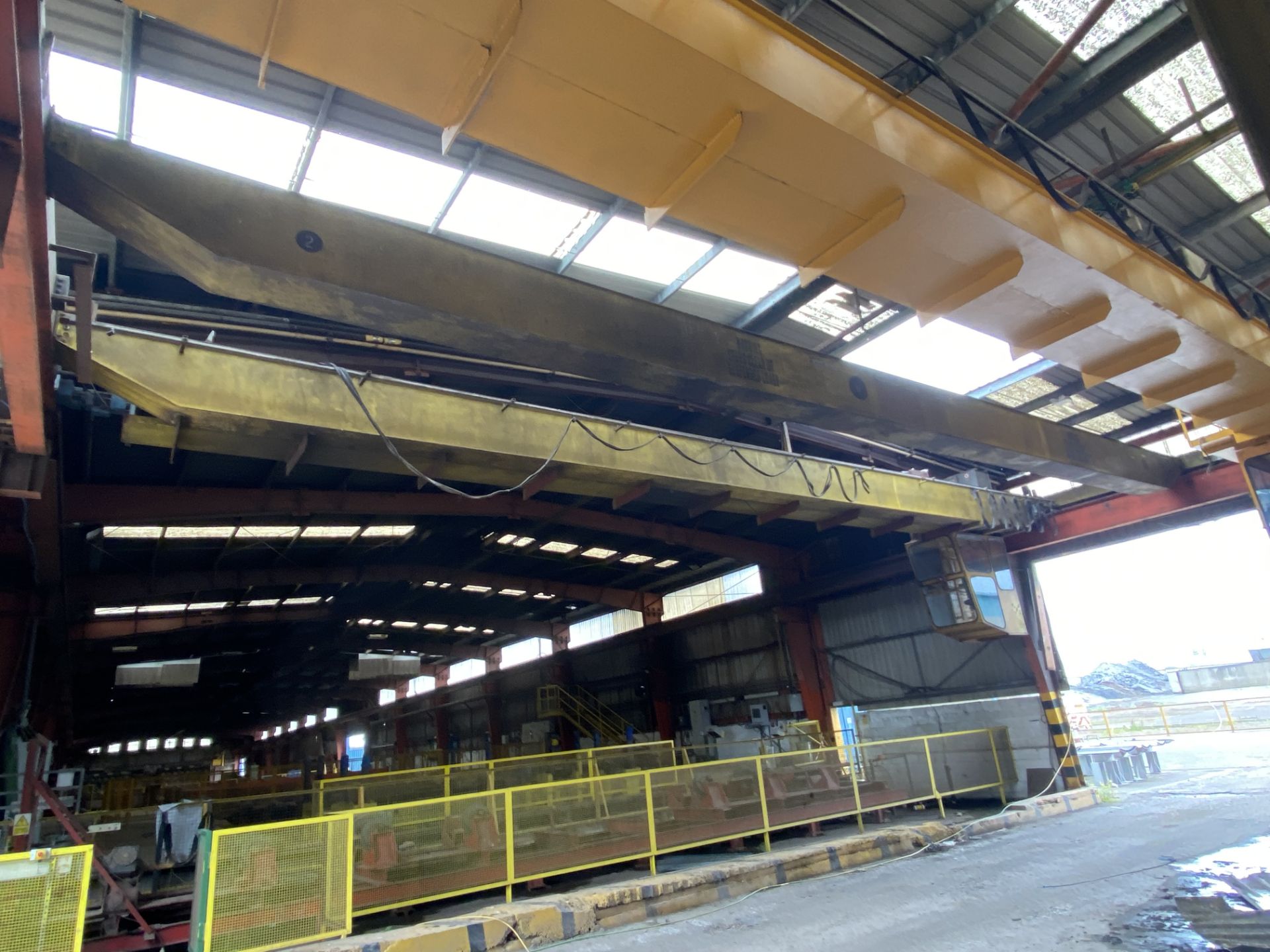 2 x 5.2T SWL TWIN GIRDER TRAVELLING OVERHEAD CRANE, (crane no. 2), serial no. AP581, approx. 18m