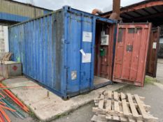 STEEL CARGO CONTAINER, 6m long (contents excluded - reserve removal until contents cleared)Please