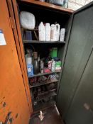 Single Door Steel Cabinet, with contents (this lot is subject to 15% buyer's premium)Please read the