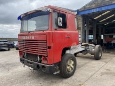 Scania 141 3.8M 4X2 TRACTOR UNIT, 1979, left hand drive, 3.8m wheelbase, 16,700kg gross weight, with