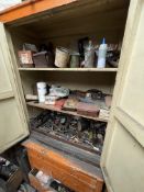 Double Door Timber Cabinet & Chest of Drawers, with contents (this lot is subject to 15% buyer's