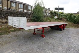 York SL 36 W/S 36ft Tandem Axle Timber Board Flat Semi Trailer, year of manufacture 1971, vendors