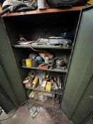 Double Door Steel Cabinet, with contents (this lot is subject to 15% buyer's premium)Please read the