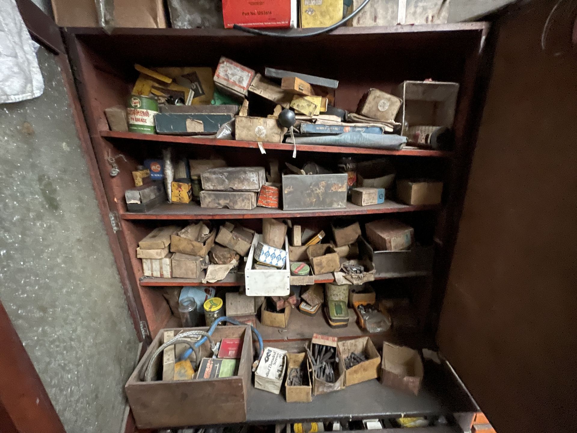 Double Door Timber Cabinet & Chest of Drawers, with contents (this lot is subject to 15% buyer's