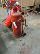 Gas Bottle Trolley, with welding torch and cable (gas bottles excluded)Please read the following