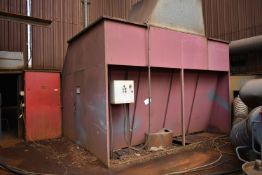 Paint Fume Extraction Unit, comprising welded steel enclosure, approx. 4.5m x 3.5m x 3m high,