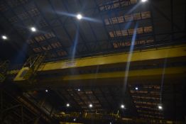 Cowans Sheldon TWIN GIRDER 45 TON SWL OVERHEAD TRAVELLING CRANE, serial no. 33026-C26, with carriage