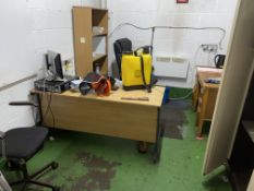 Contents to the Office, including hand tools, back pack sprayer, paints & adhesives, office