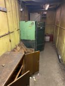 Contents of Store Room, including steel chest, three double door cabinets and two timber