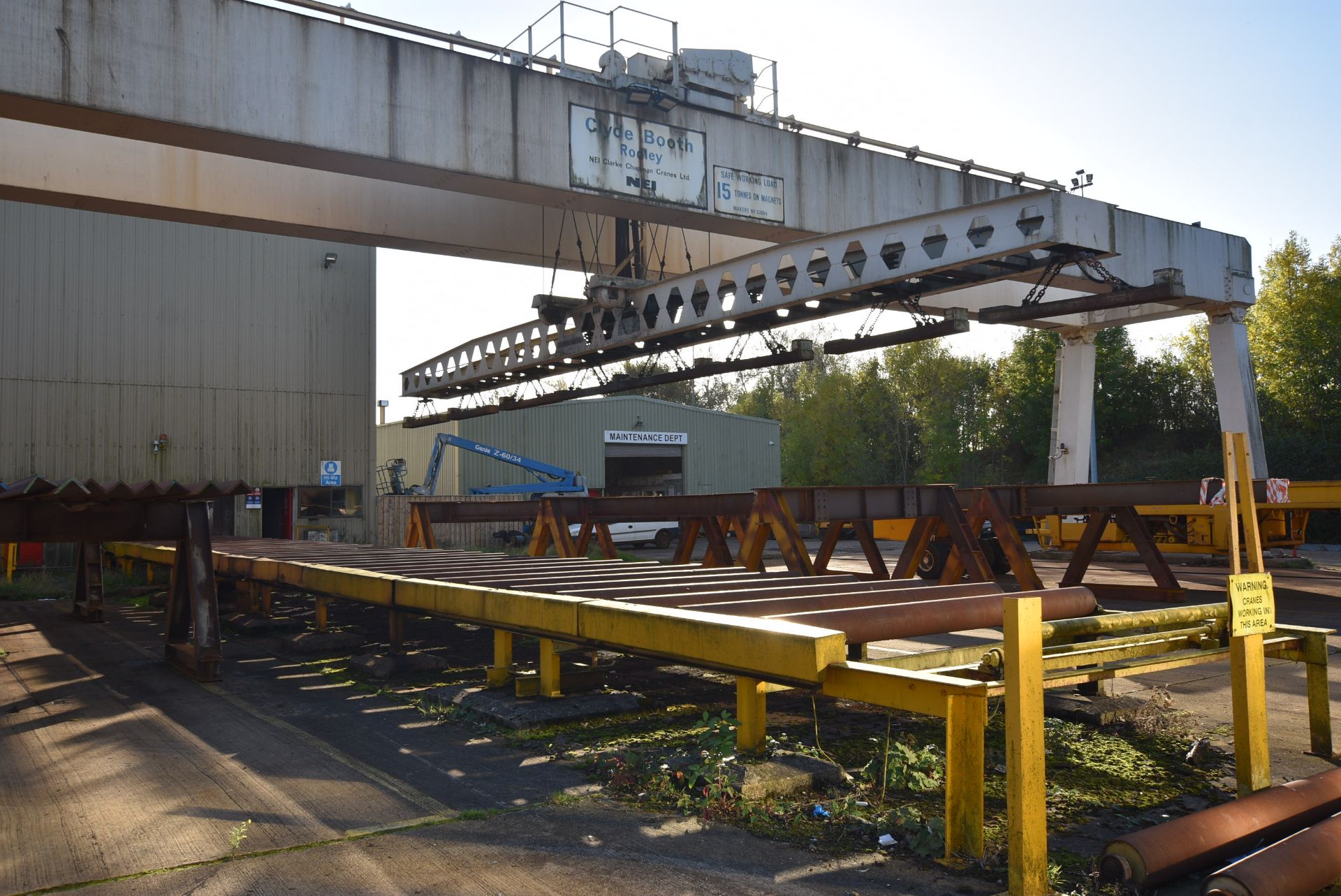 NEI 15 ton SWL TWIN GIRDER OVERHEAD GANTRY CRANE, - Image 3 of 7