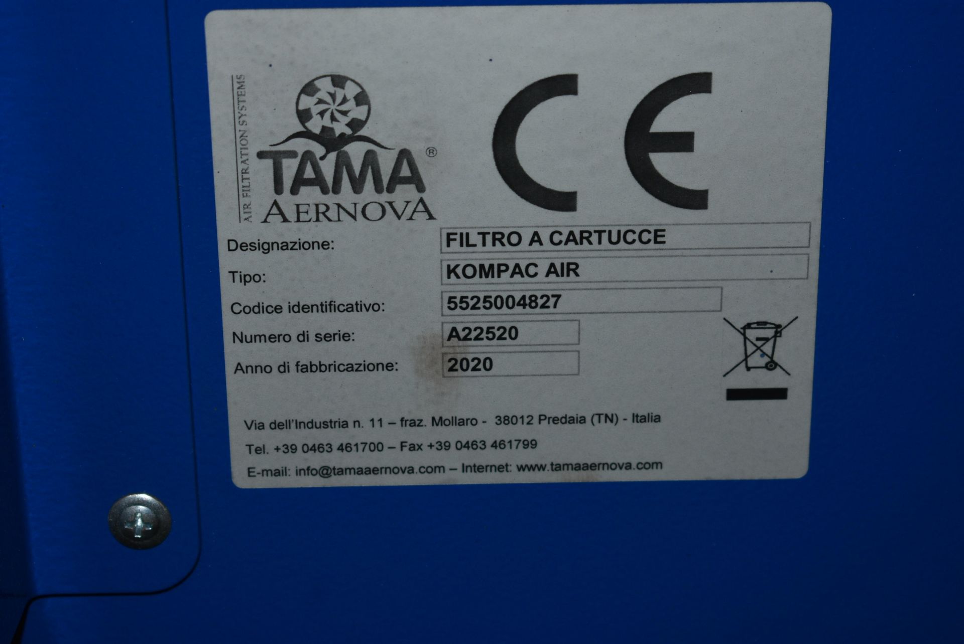 Tama Aernova Kompac Air Dust Extraction Unit, seri - Image 10 of 15