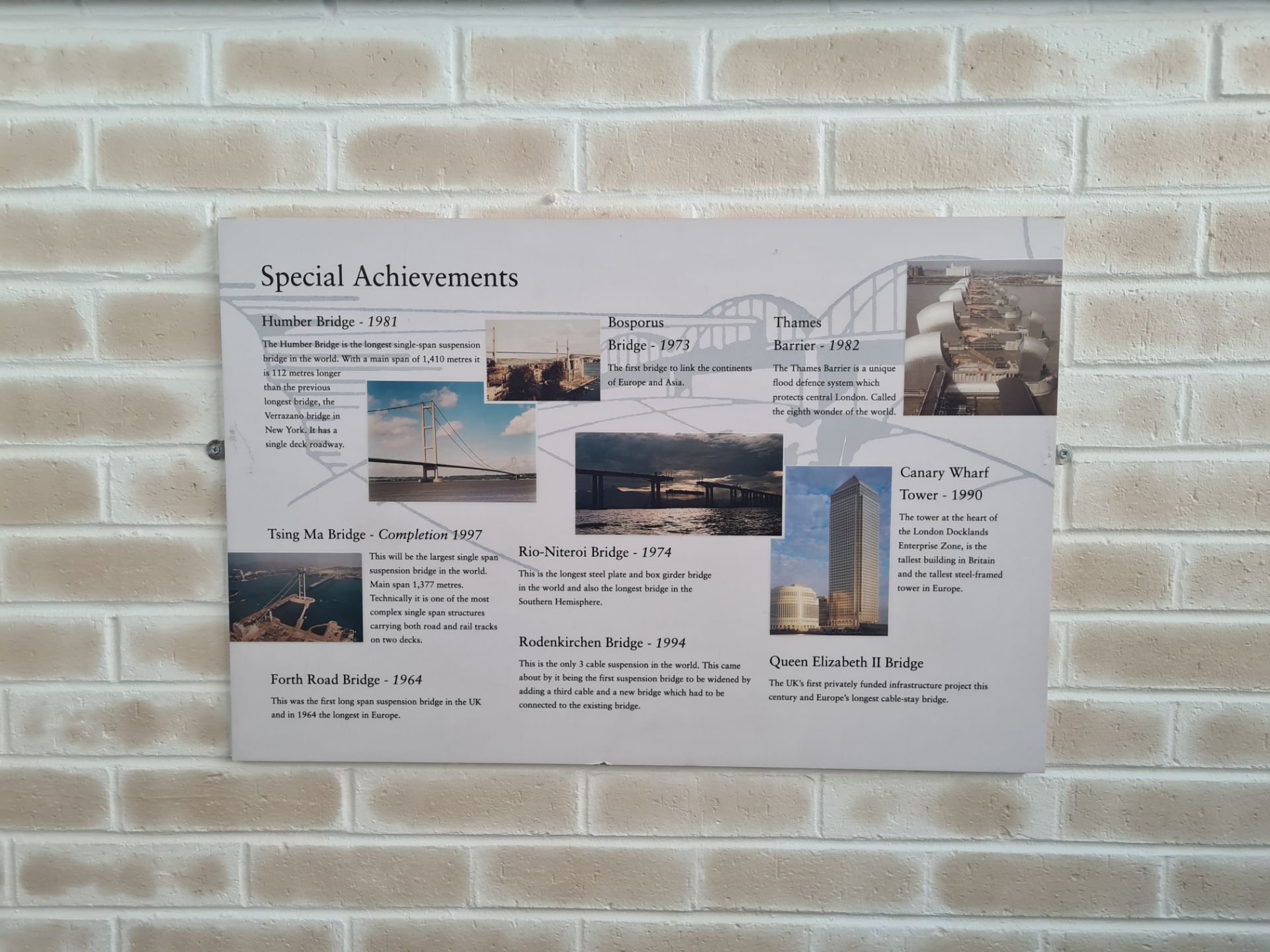 Seven Display Panels Showing a Pictural History of Bridge Building from DarlingtonPlease read the - Image 5 of 7